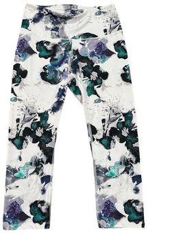 Apana Women's Floral White Multicolor Crop 21 Activewear Leggings