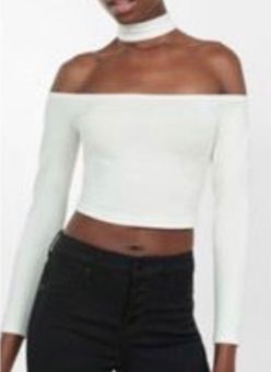 Christina Long Sleeve Crop Top - Off White