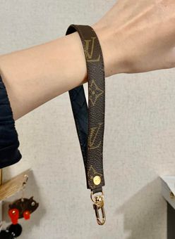 Repurposed Up-cycled Louis Vuitton Leather Zipper Bracelet – N