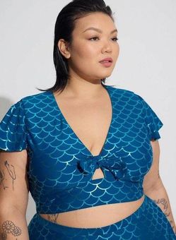 Torrid Lattice Mermaid Wireless Flutter Bikini swim Top 4 4X - $33