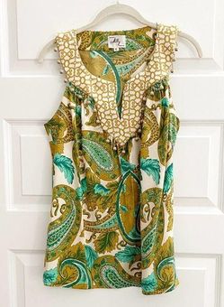 Milly of New York Paisley Silk Sleeveless Dress sz 6