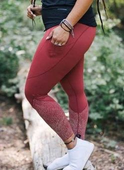 Zyia Active Light N Luxe Reflective Hi Rise Merlot Pocket Leggings