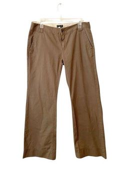 Banana Republic Straight Leg Pants 100% Cotton Womens Olive Green