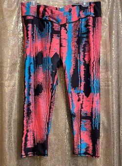 Fabletics Winn Printed Pink/Black/Blue PowerHold Capri Leggings size XL -  $30 - From Jessica