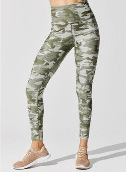 Carbon 38 Sparkle Glitter Green Camo Leggings Small High Rise 7