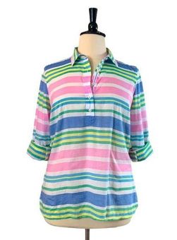 Talbots Blue White Cotton Tunic Women's Size XLP