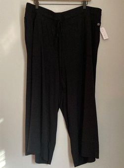 Lane Bryant LIVI Active Wide Leg Crop Pull-On Pants Sz 22/24 Black Stretch  NWT - $28 New With Tags - From Krista