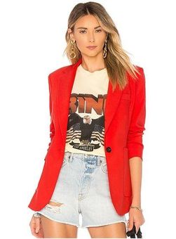 ANINE BING NEW Schoolboy Blazer Red Size M 250 From Sara