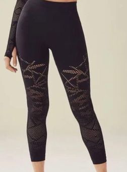 Fabletics Demi Lovato Collab Black Mesh Leggings, Size Small Color