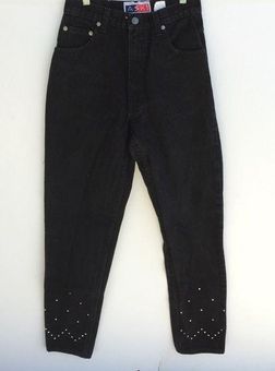 Rhinestone Mom Jeans - Black