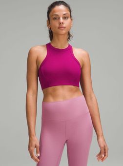 Lululemon Ribbed Nulu High Neck Yoga Bra Size 4 Pink - $27 (60