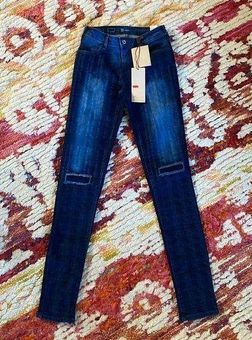 Distressed Denim Skinny Jean Leggings