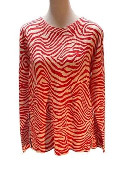 NWT - M&S Collection Red & Off White Zebra Print Long Sleeve