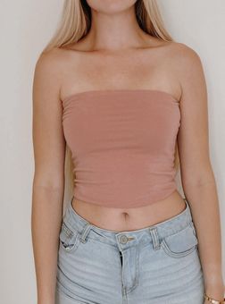 Strapless Crop Top Pink