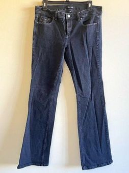 White House Black Market Womens Noir Boot Cut Jeans Black Stretch