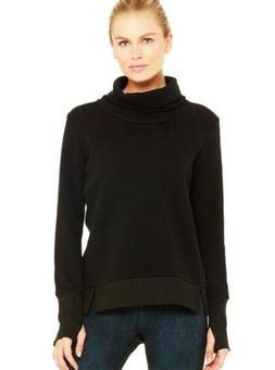 Alo Yoga Alo Haze Long Sleeve Sweater Black Funnel Neck Mockneck