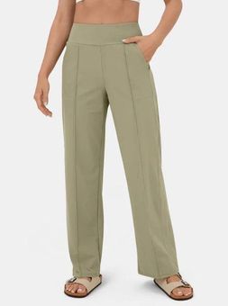 Halara Sage Green High Waisted Side Pocket Wide Leg Casual Pants