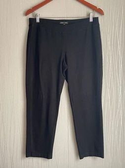 Eileen Fisher Petite Washable Stretch Crepe Slim Ankle Pants In Black