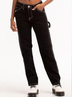 Black High Waist Straight Pants