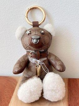 Coach Bear Bag Charm in Signature Canvas