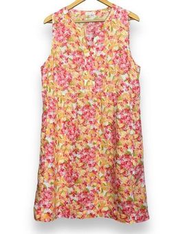 J.Jill Love Linen Dress Floral Shift Sleeveless Pockets Notched V-Neck  Spring Size XL - $32 - From Jupiter Juniper