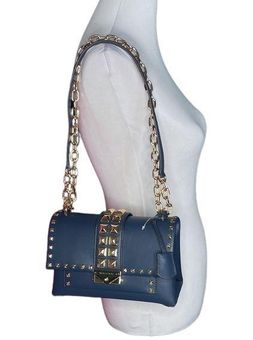 MICHAEL KORS CECE WOMEN MEDIUM STUDDED SHOULDER BAG HANDBAG CROSSBODY PURSE  NAVY