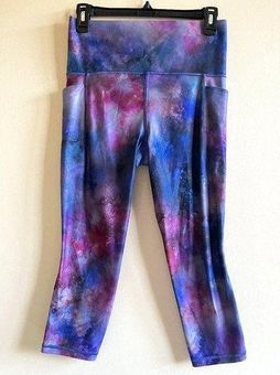 Athleta Salutation Stash Pocket II Supernova Capri Size M Blue Tie