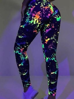 Black tye dye glow in the dark leggings - $10 - From Sarah