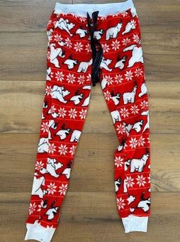 Coca-Cola Fleece Jogger XS Women Pajama Pants Lounge Red Soft