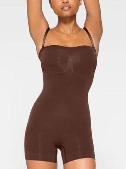 SKIMS RARE!! Strapless Shortie Bodysuit COCOA Brown Size L - $55