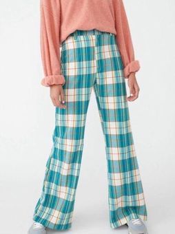 Free People Green Plaid Jules Wide Leg Pants Sz 6 - $44 - From Bryanette