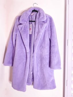 purple fuzzy coat