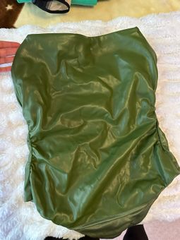 green leather bodysuit zara