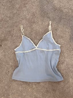 John Galt Light Blue Nicolette Lace Tank Top