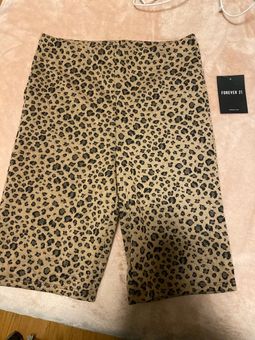 forever 21 leopard biker shorts