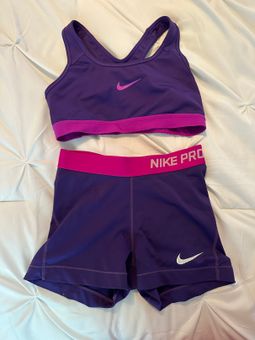 Nike Pro Shorts & Sports Bra Set Purple - $30 (57% Off Retail