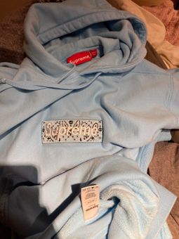 Supreme Bandana Box Logo Hooded Sweatshirt 'Light Blue