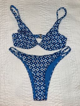 Hollister, Swim, Blue And White Floral Swimsuit From Hollister