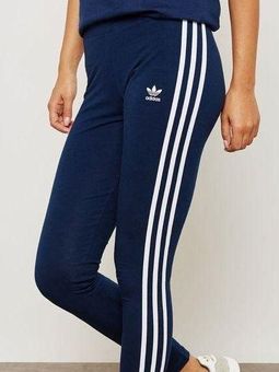 adidas Originals Womens 3 Stripes Leggings - Blue