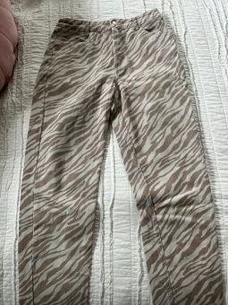 Zebra Print Straight Leg Pants