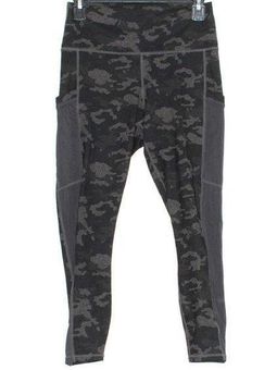 Fabletics Leggings PowerHold Full Length Pocket Camo Gray Womens