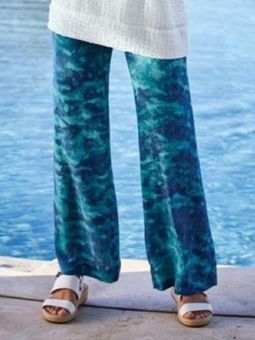 Soft Surroundings haute savoie tie dye wide leg resort pants Size