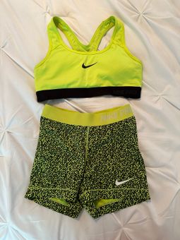 Nike Pro Shorts & Sports Bra Set Yellow - $30 (50% Off Retail
