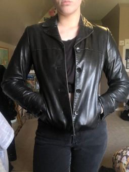 Ann Taylor Vintage Leather Jacket Black 