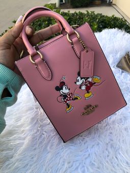 Coach New Disney X North South Mini Tote With Ice Skate Motif Pink