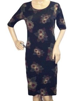 LuLaRoe Julia Dress Black Floral Print S - $25 - From Foxy