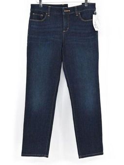 Liz Claiborne Womens Mid Rise Girlfriend Straight Leg Jean