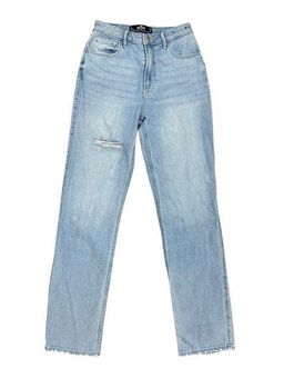 Hollister 1L Ultra High Rise Stacked Vintage Straight Jeans, light wash  Size XS - $20 - From Kayla