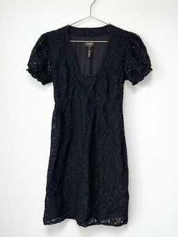 Black V-Neck Lace Dress