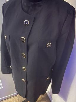 Kasper Separates Button-Down Peacoat Blazer (Size 16) Black with